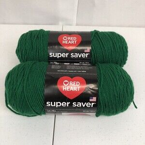 Red Heart Super Saver Yarn Paddy Green E300-0368 100% Acrylic 2 Full Skeins New
